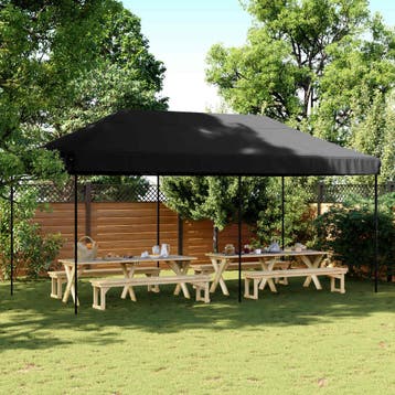 vidaXL Partytent 292 x 580 x 315 cm Zwart Oxford Stof, Verzenden, Nieuw, Partytent