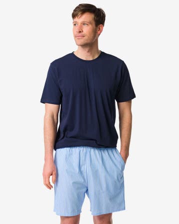 HEMA Herenshortama Philip jersey strepen lichtblauw, Verzenden, Nieuw