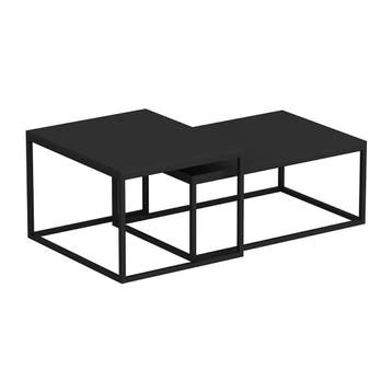 [en.casa] Salontafel set van 2 Aabenraa zwart mat, Verzenden, Nieuw