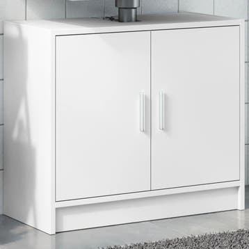 vidaXL Wastafelkast 63x29x55 cm bewerkt hout wit, Huis en Inrichting, Verzenden, Nieuw, Wastafelkast, Minder dan 100 cm