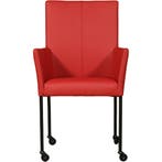 Leren eetkamerstoel Comfort met wieltjes en armleuning -, Huis en Inrichting, Stoelen, Nieuw, Leer, Ophalen of Verzenden, Modern