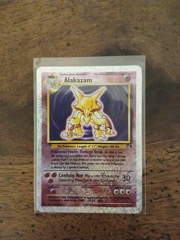 Pokémon - 1 Card - Alakazam 1/102 Foil - WOTC - Legendary, Hobby en Vrije tijd, Verzamelkaartspellen | Pokémon, Nieuw