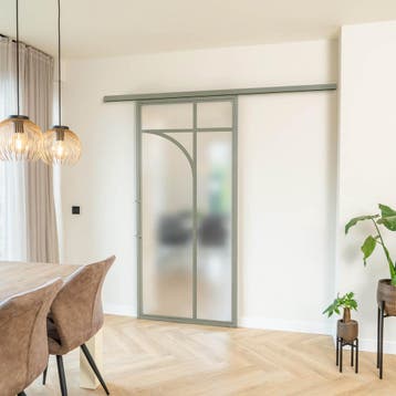 Stalen Schuifdeur koofsysteem Kiezelgrijs 5 Vlaks rond Kathe, Nieuw, Metaal, 75 tot 150 cm, 150 tot 225 cm