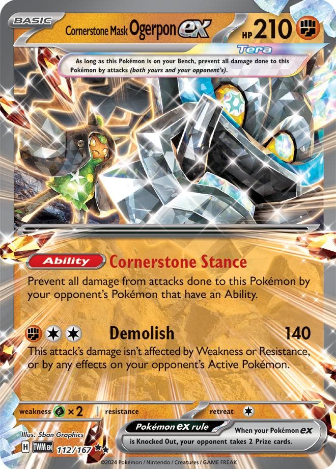 Cornerstone Mask Ogerpon ex (TWM 112), Hobby en Vrije tijd, Verzamelkaartspellen | Pokémon, Nieuw, Ophalen of Verzenden