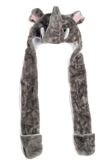 KIMU® Muts Wanten Olifant Sjaalmuts met Oortjes Grijs Slurf, Ophalen of Verzenden, Nieuw