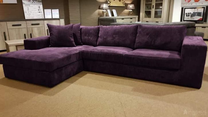 Loungebank Loenen - loungebanken - Paars, Huis en Inrichting, Banken | Sofa's en Chaises Longues, 150 cm of meer, Nieuw, 250 tot 300 cm