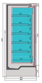 Combisteel Wandkoeling | Mike | Zwart | +2°C/+4°C | Geforcee, Ophalen of Verzenden, Nieuw