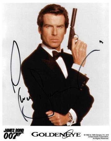 Pierce Brosnan - Autographed Photo GoldenEye James Bond, Verzamelen, Film en Tv, Nieuw
