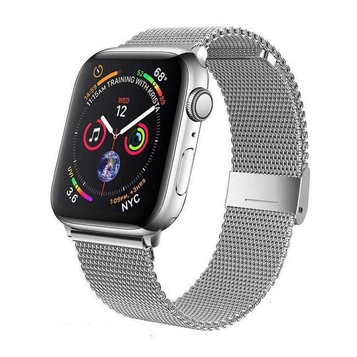Apple Watch Milanese Bandje Zilver 42/41/40/38mm, Telecommunicatie, Wearable-accessoires, Nieuw, Ophalen of Verzenden