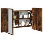 vidaXL Badkamerkast met spiegel LED 80x12x45 acryl gerookt, Huis en Inrichting, Verzenden, Nieuw