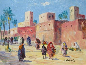 Bruno Retaux (1947) - Bled au Maroc vers Marrakech, Antiek en Kunst, Kunst | Schilderijen | Klassiek