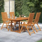 vidaXL 5-delige Tuinset massief acaciahout 120-170 cm, Tuin en Terras, 4 zitplaatsen, Nieuw, Tuinset, Verzenden