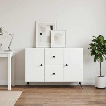 vidaXL Dressoir Wit 89 x 34,5 x 60 cm Bewerkt hout, Verzenden, Nieuw, Overige houtsoorten, Minder dan 50 cm