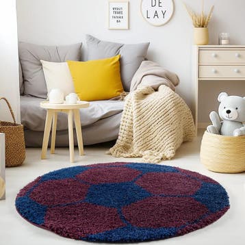 Rond Kindervloerkleed | Fun | Navy | 100x100 cm, Verzenden, Nieuw