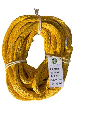 Hawk-Line Touw UHMPE 23Mtr 20 MM BS 37,4 Ton 2 Ogen NIEUW..., Watersport en Boten, Verzenden, Nieuw