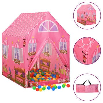 vidaXL Kinderspeeltent met 250 ballen 69x94x104 cm roze, Verzenden, Nieuw