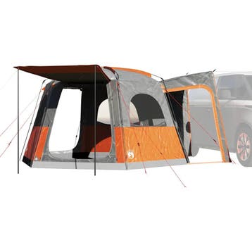 vidaXL Autotent 4-persoons waterdicht grijs en oranje, Caravans en Kamperen, Verzenden, Nieuw, Tot en met 2