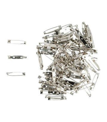 DIY Broche 3,5cm – Brochespeldjes – Metaal – Zilver – Set, Nieuw