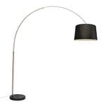 Booglamp staal stoffen kap zwart 45 cm - XXL, Verzenden, Nieuw, Modern