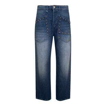 MAC • blauwe Baggy straight glam jeans • 36, Kleding | Dames, Spijkerbroeken en Jeans, MAC, Verzenden, Nieuw, Blauw