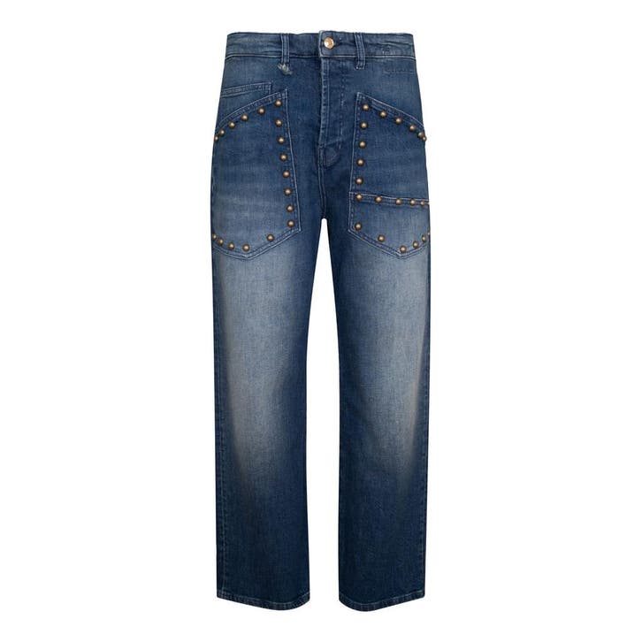 MAC • blauwe Baggy straight glam jeans • 36, Kleding | Dames, Spijkerbroeken en Jeans, Blauw, Nieuw, Verzenden