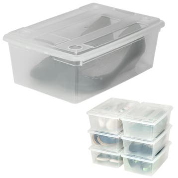 Set van 6 opbergboxen - transparant, Verzenden, Nieuw