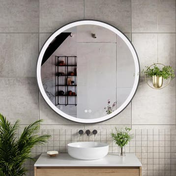 Badkamerspiegel met LED en verwarming - Rond - Ø90cm, Verzenden, Nieuw