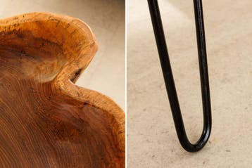 Unieke bijzettafel WILD 65cm natuurlijke teakhouten, Ophalen of Verzenden, Nieuw