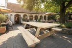 Rockwood® Landschapspicknicktafel Eiken / Kastanje 220cm, Tuin en Terras, Ophalen of Verzenden, Nieuw, Rechthoekig, Hout