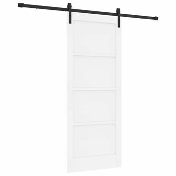 vidaXL Schuifdeur 83 x 202 cm Bewerkt hout Wit, Verzenden, Nieuw