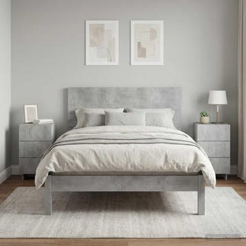 vidaXL Nachtkastje 2 st Betongrijs 33,5 x 34,5 x 60 cm, Minder dan 45 cm, Verzenden, Nieuw, 55 tot 70 cm