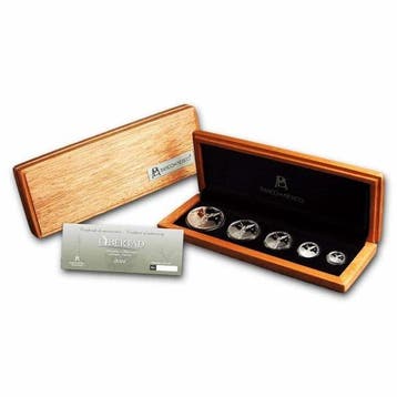 Mexico. 2024 1.9 oz Mexican Silver Libertad Proof 5 Coin Set, Postzegels en Munten, Edelmetalen en Baren