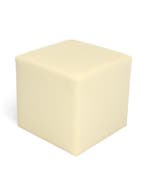 vdm. poef, beige kunstleder, Overige plaatsen, Ophalen of Verzenden, Gebruikt, Stoel