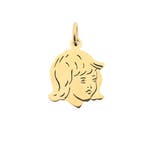 Gouden hanger van een meisjes kinderkopje (Hanger of bedel), Sieraden, Tassen en Uiterlijk, Ophalen of Verzenden, Gebruikt, Goud