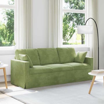 vidaXL Bank Lichtgroen 198 x 78 x 80 cm Fluweel, Huis en Inrichting, Banken | Bankstellen, Verzenden, Nieuw, Stof, Minder dan 150 cm