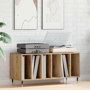 vidaXL Platenkast artisanaal eikenkleurig 100 x 38 x 48 cm, Verzenden, Nieuw