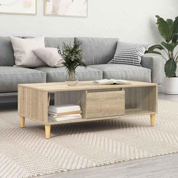 vidaXL Salontafel Sonoma Eiken 102 x 55 x 35 cm Bewerkt hout, Verzenden, Nieuw, Overige houtsoorten, 50 tot 100 cm