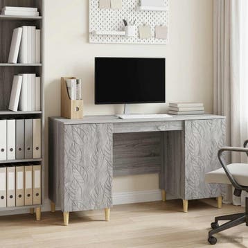vidaXL Bureau Grijs Sonoma 142,5 x 50 x 75 cm Bewerkt hout, Verzenden, Nieuw