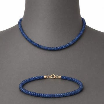 Saffier - Zilver - 2-delige sieradenset, Verzamelen