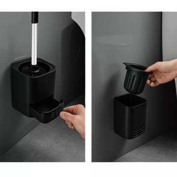Ruhhy toiletborstel zwart – spatvrij met houder – zonder, Ophalen of Verzenden, Nieuw