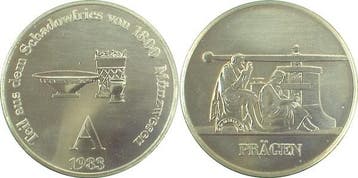 Duitsland Medaille Ddr Schadowfries Praegen 1983 A stgl, Verzenden