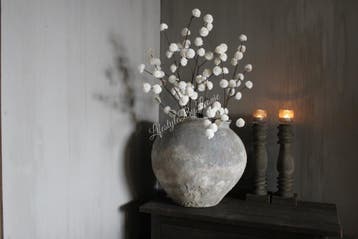 Namaak Pompom tak white 100 cm, Ophalen of Verzenden, Nieuw