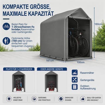 Robuuste Garage Carport 100x187x160cm - Waterdicht, UV-beste