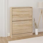 vidaXL Schoenenkast eiken 59x17x81 cm bewerkt hout, Verzenden, Nieuw