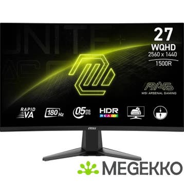 MSI MAG 27CQ6F Quad HD 180Hz Curved VA Gaming Monitor, Verzenden, Nieuw, MSI