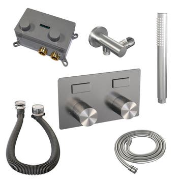 Brauer Brushed Carving Thermostatische Inbouw Badkraan, Doe-het-zelf en Verbouw, Sanitair, Ophalen of Verzenden, Nieuw