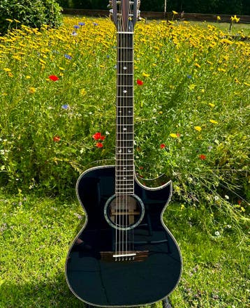 Homestead Orchestral Model Floretine Cutaway OMC Dark Blue, Ophalen of Verzenden, Nieuw, Western- of Steelstringgitaar, Met koffer