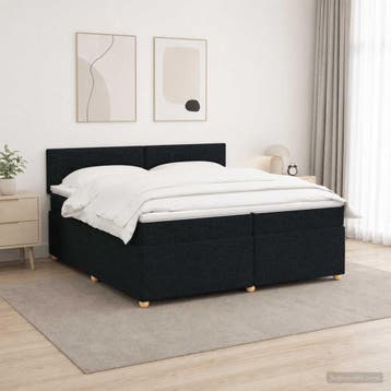 vidaXL Boxspringbed met matras met hoofdeinde Zwart 200 x, Verzenden, Nieuw, Tweepersoons, Zwart