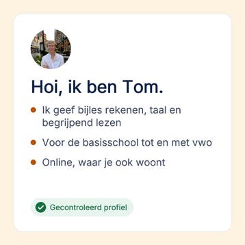 Bijles rekenen voor de basisschool tot en met havo, online, Privéles, Bijles