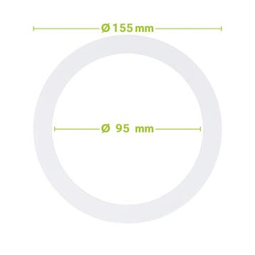 VERLOOPRING METAAL | WIT | Ø95-155mm, Nieuw